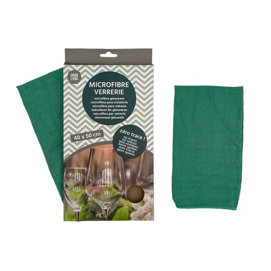 URBAN LIVING mikrofibras lupatiņa stiklam 40x50cm, zaļa